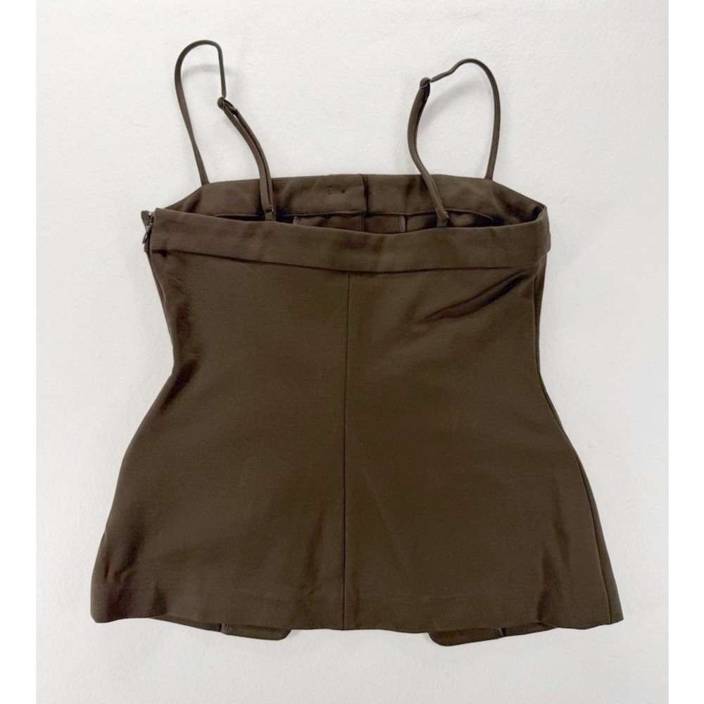 L'Academie Brown Strappy Button-Front Bustier Top - Picture 3 of 13